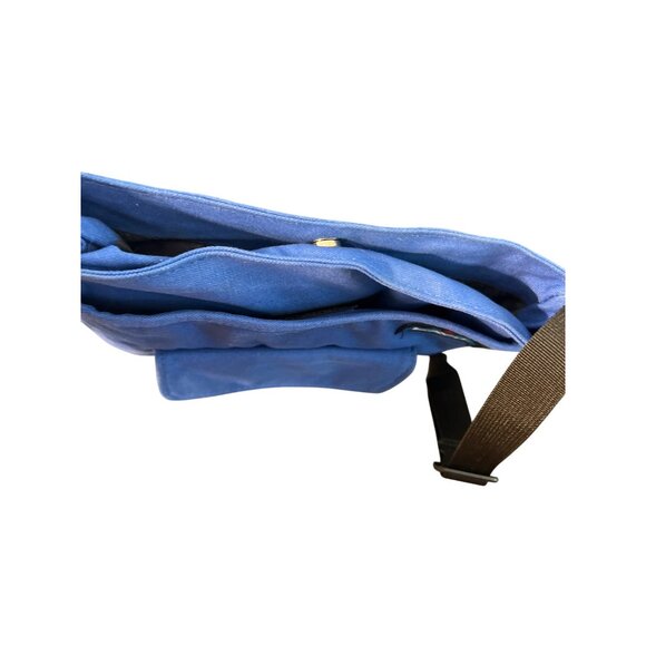 Kavu Keeper Blue Canvas Crossbody Bag Sling Purse Zip Around to Widen Pockets - Picture 7 of 8